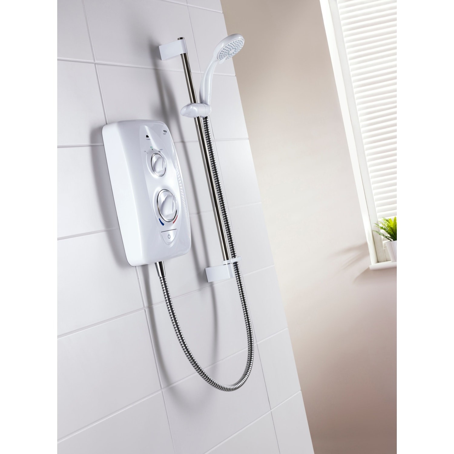 Ducha eléctrica Mira Sprint Multi-Fit 8,5 kW blanco/cromado