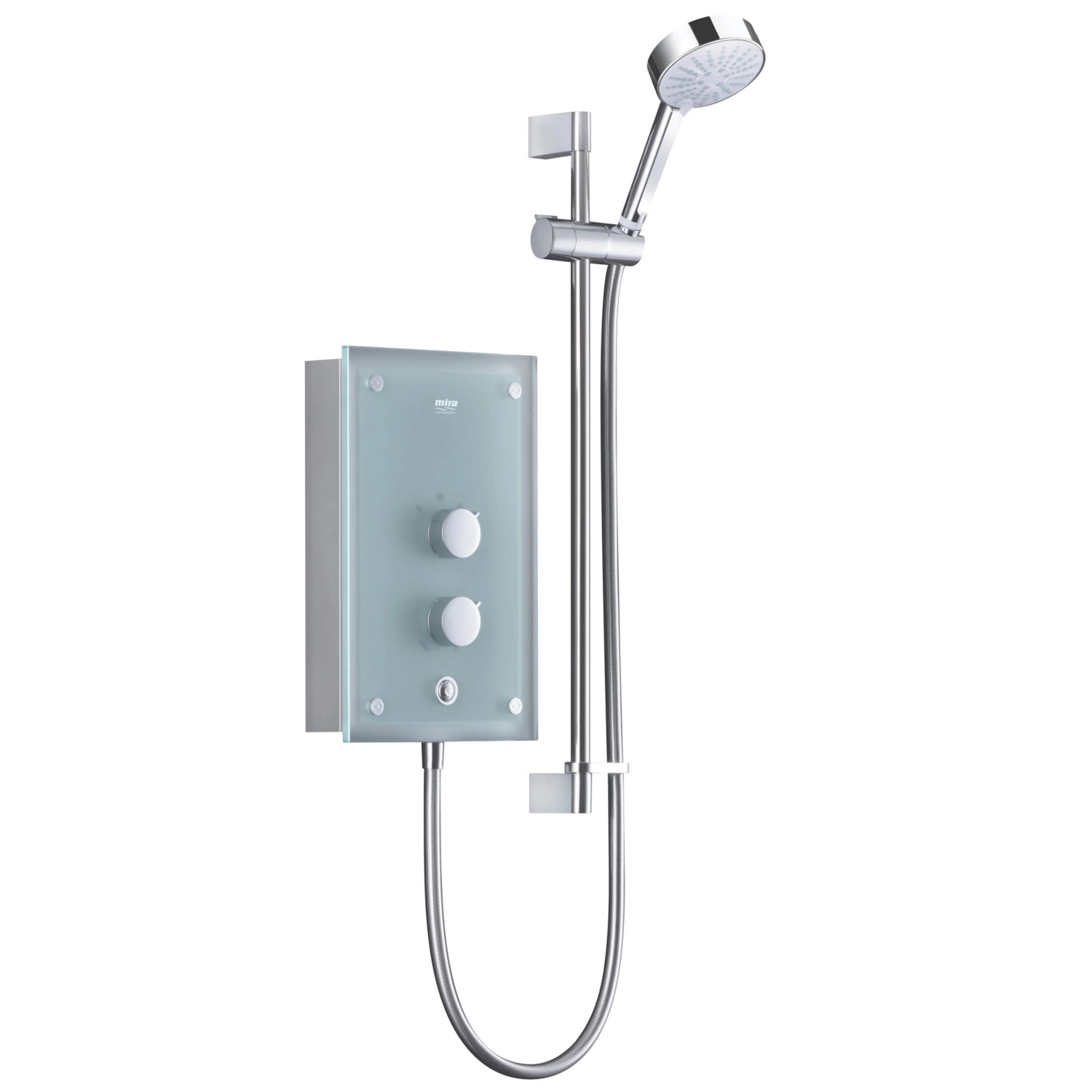 Ducha eléctrica termostática Mira Azora 9,8 kW vidrio esmerilado/cromado