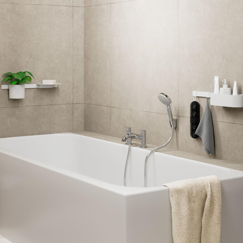 Grifo baño-ducha Hansgrohe Vernis Blend 2 orificios con teleducha 100 mm cromado