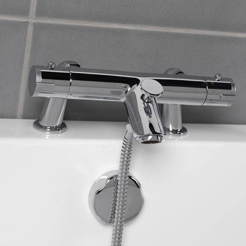 Grifo baño-ducha termostático Bathroom House Soho de repisa con barra rígida 3 vías