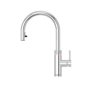 Grifo de agua hirviendo 3 en 1 Quooker Flex Round PRO3 caño extraíble depósito 3 L cromado