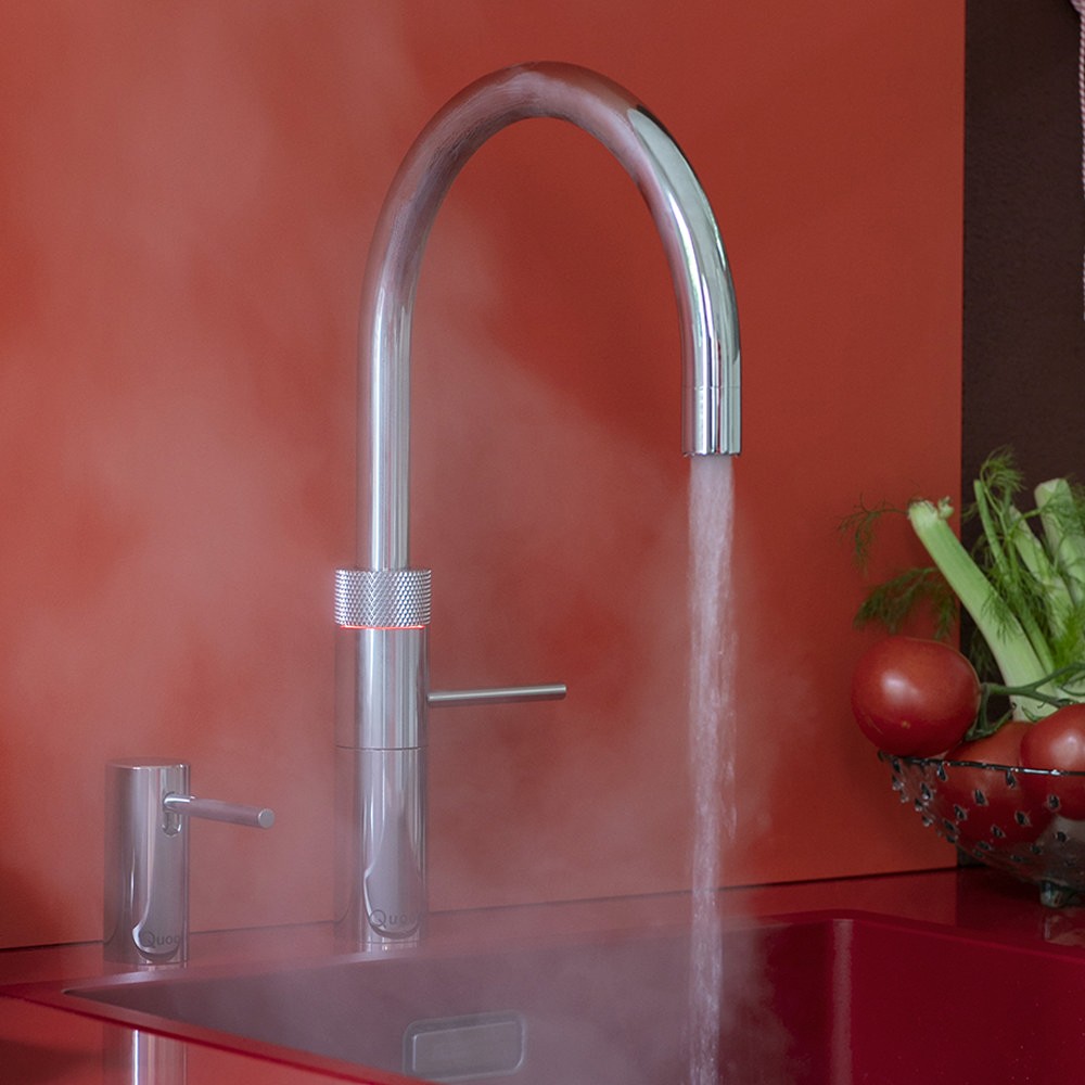 Grifo de agua hirviendo 3 en 1 Quooker Fusion Round PRO3 depósito 3 L cromado pulido