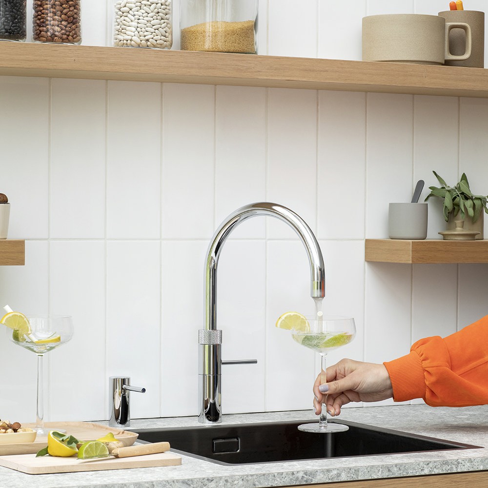 Grifo de agua hirviendo 3 en 1 Quooker Fusion Round PRO3 depósito 3 L cromado pulido