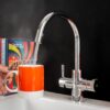 Grifo de agua hirviendo 4 en 1 QETTLE Original agua filtrada depósito 4 L cromado