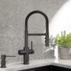 Grifo de cocina con filtro Blanco CATRIS-S Flexo Filter 3 vías caño flexible negro mate