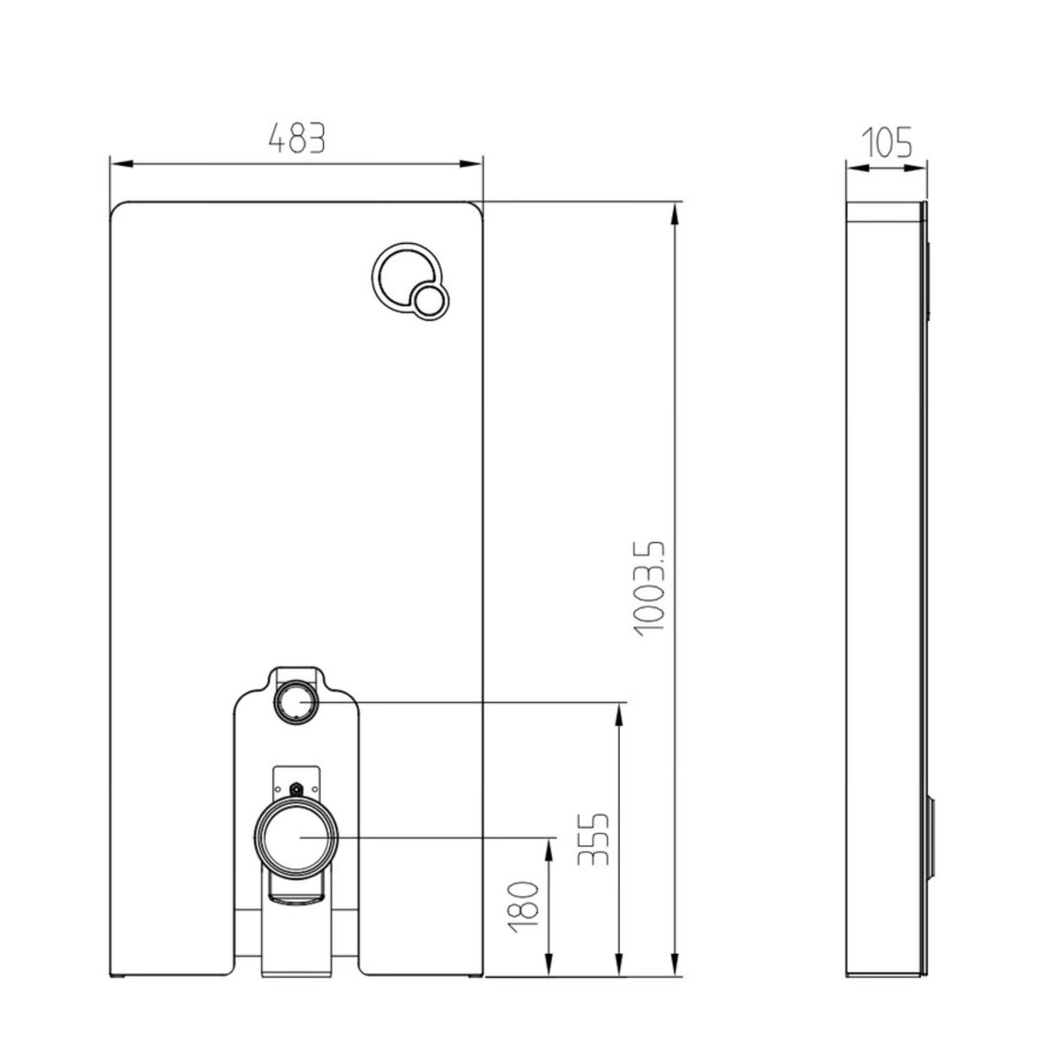 Inodoro bidé adosado a pared Purificare Rimless con mueble de vidrio Hako blanco