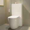 Inodoro bidé adosado a pared Purificare Rimless con mueble de vidrio Hako blanco