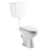 Inodoro de cisterna baja Delphi Trade pulsador 6/3 l con tubo de descarga