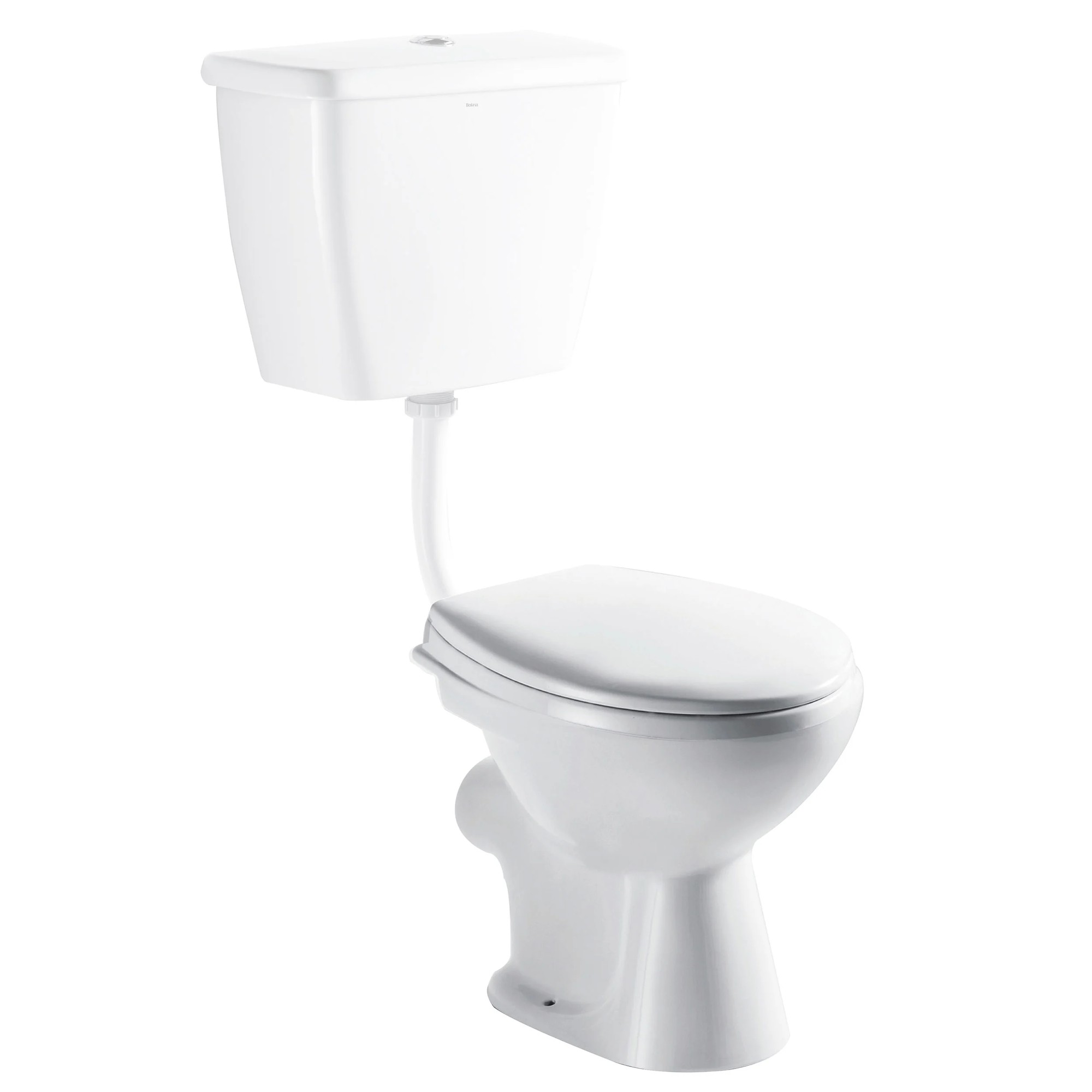 Inodoro de cisterna baja Delphi Trade pulsador 6/3 l con tubo de descarga