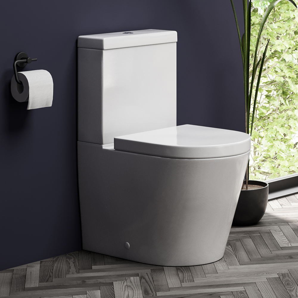 Inodoro de tanque bajo adosado a pared Arezzo Rimless 650 mm 6/4 l asiento amortiguado