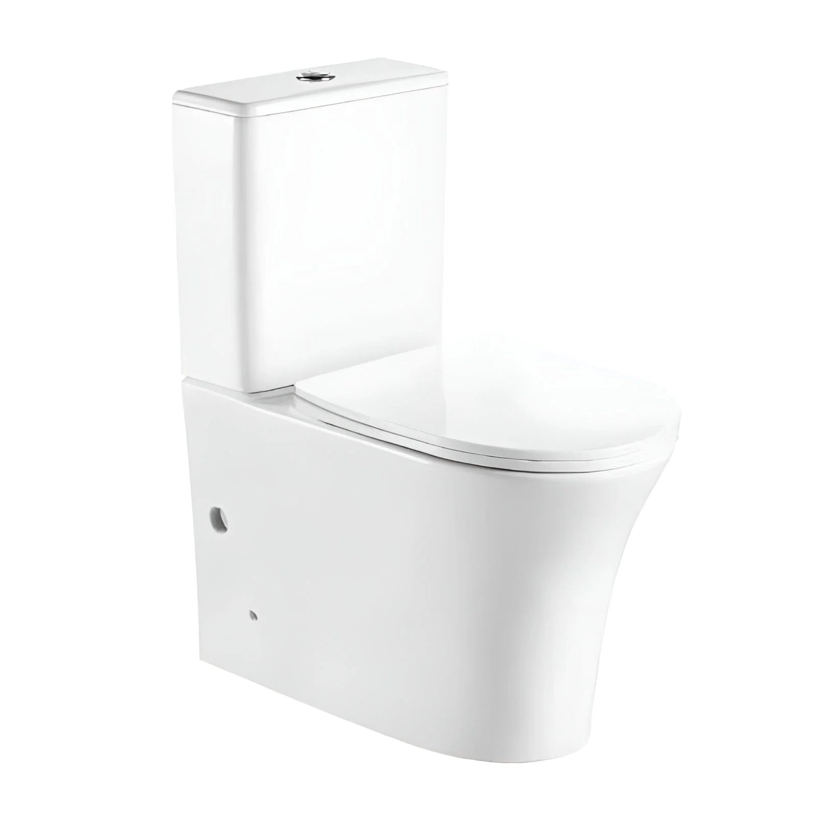 Inodoro de tanque bajo Aquore Paris Rimless salida dual 4,5/3 L asiento amortiguado