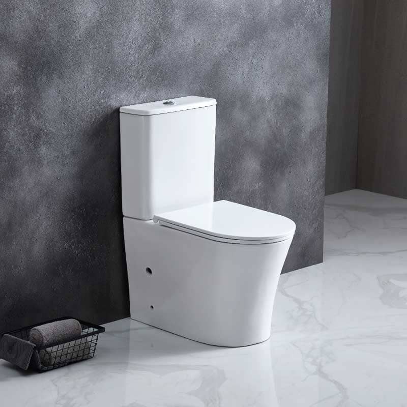 Inodoro de tanque bajo Aquore Paris Rimless salida dual 4,5/3 L asiento amortiguado