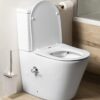 Inodoro de tanque bajo con ducha higiénica Sapho Paco CleanWash Rimless con mezclador