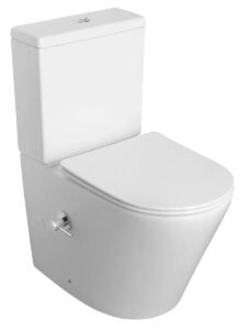 Inodoro de tanque bajo con ducha higiénica Sapho Paco CleanWash Rimless con mezclador