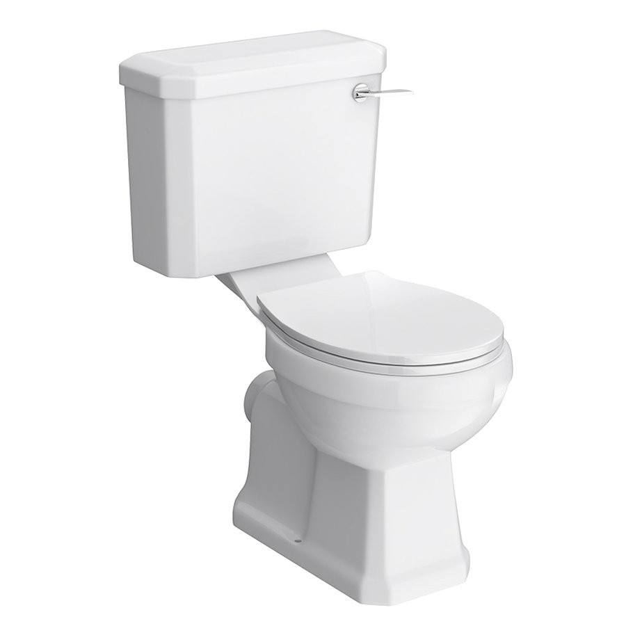 Inodoro de tanque bajo Nuie Carlton clásico cisterna de palanca 6 L con asiento