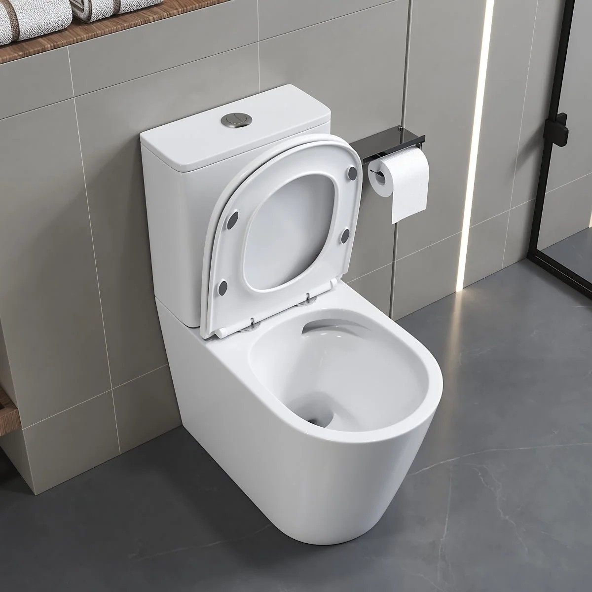 Inodoro de tanque bajo Otium Bento salida dual 4,5/3 l asiento Duroplast amortiguado