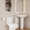 Inodoro de tanque bajo Roca Mitos Rimless salida vertical 4,5/3 l asiento amortiguado
