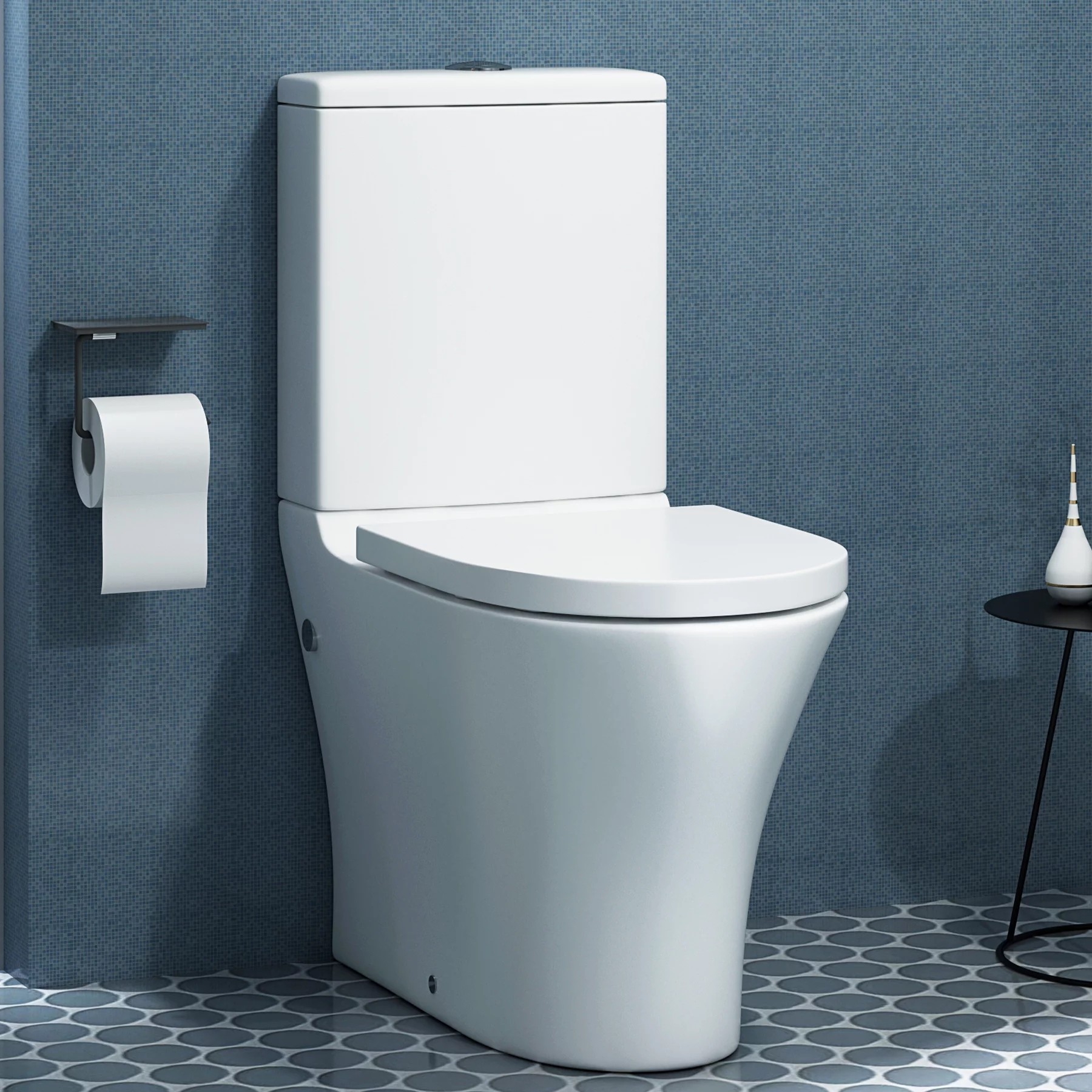 Inodoro de tanque bajo Royal Bathrooms Peak sin brida 4,5/3 L asiento amortiguado
