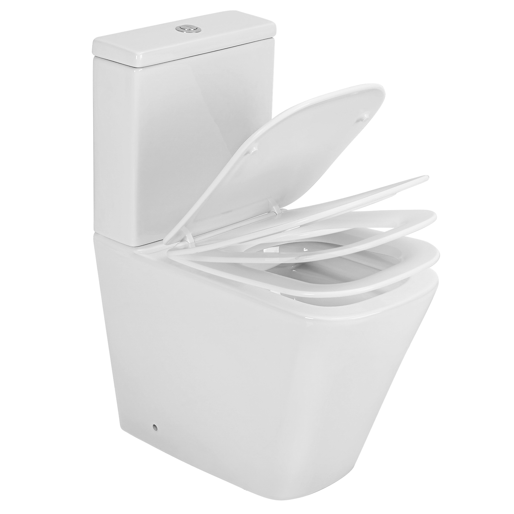 Inodoro de tanque bajo Sensea Studio Rimless cuadrado 4,5/3 l asiento amortiguado