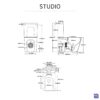 Inodoro de tanque bajo Sensea Studio Rimless cuadrado 4,5/3 l asiento amortiguado