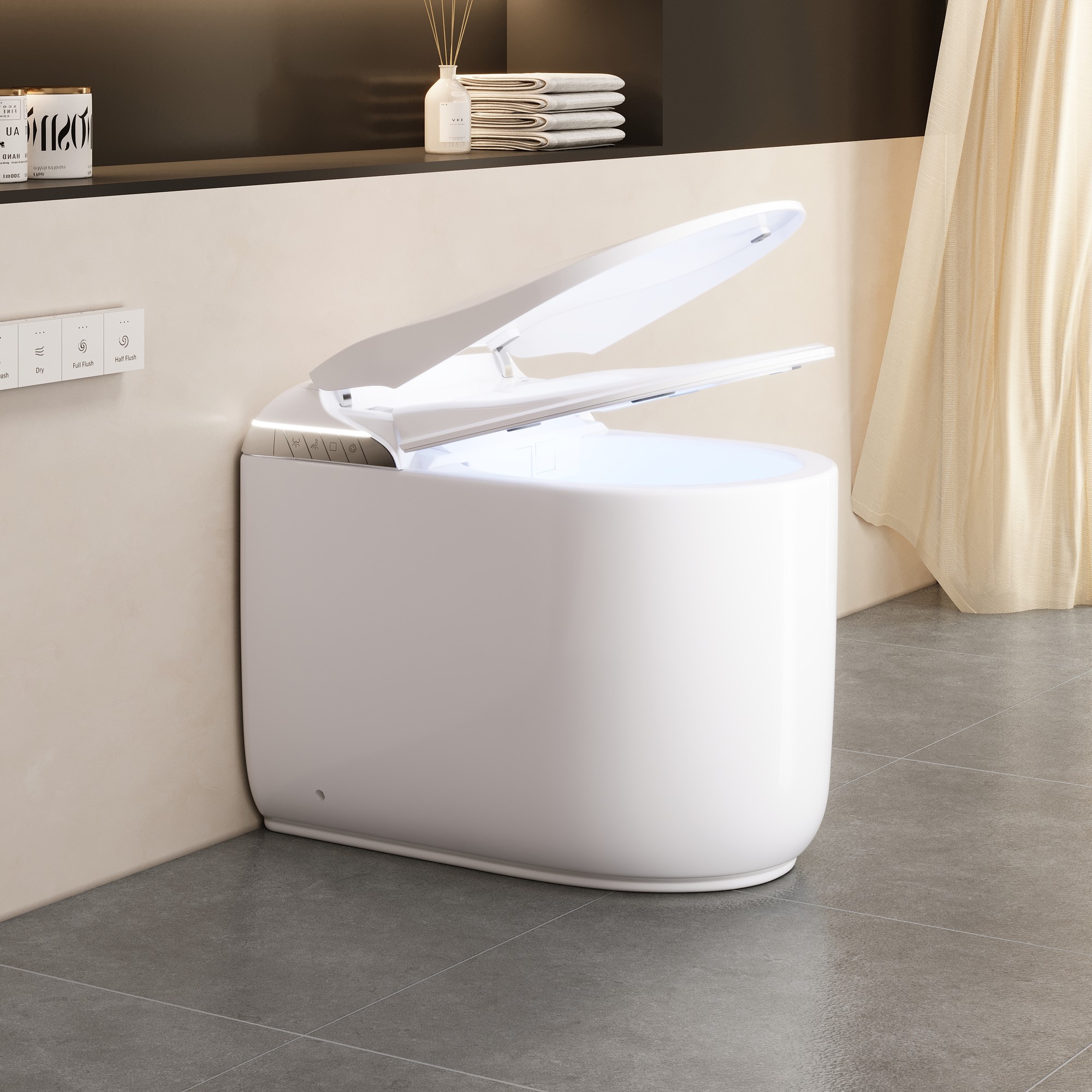 Inodoro inteligente Homary Fitro H3 Compact con depósito y tapa automática