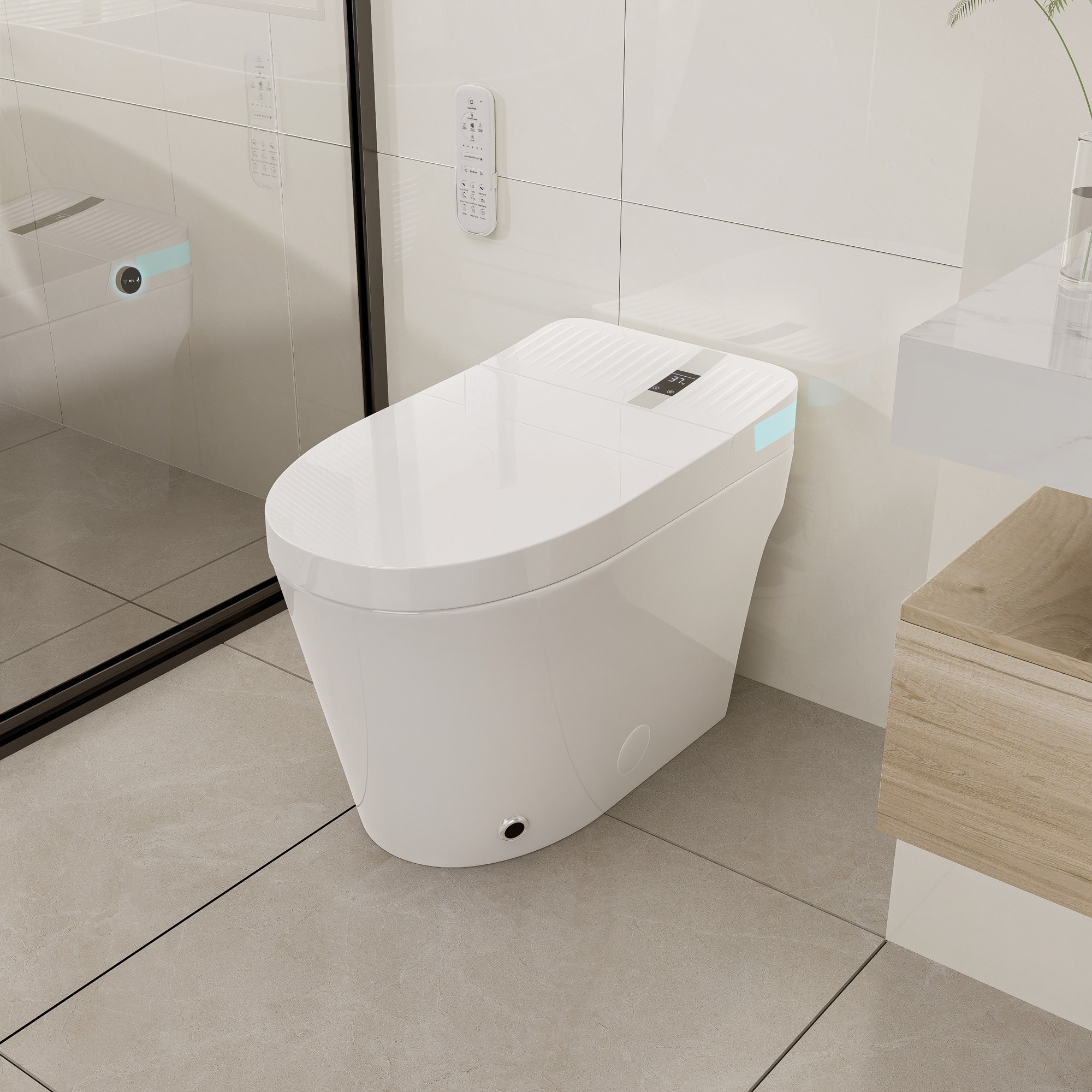 Inodoro inteligente Homary Glowin K1 sin cisterna con tapa automática