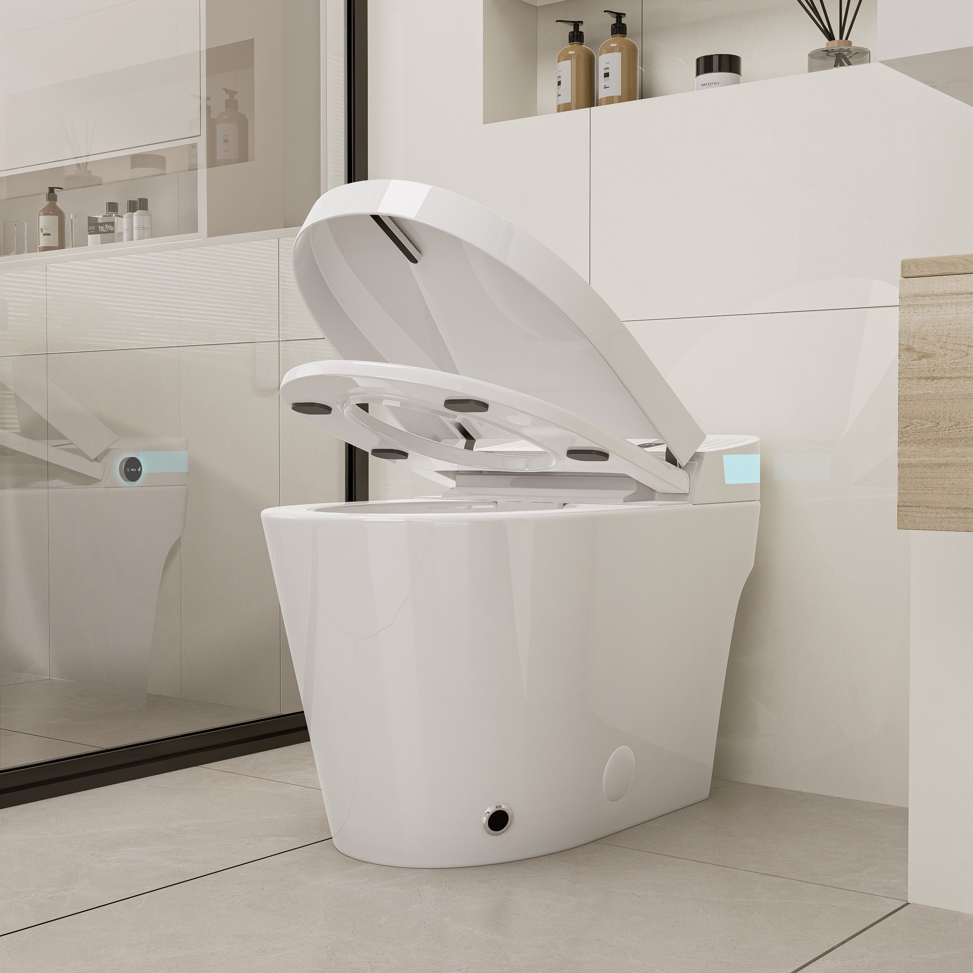 Inodoro inteligente Homary Glowin K1 sin cisterna con tapa automática