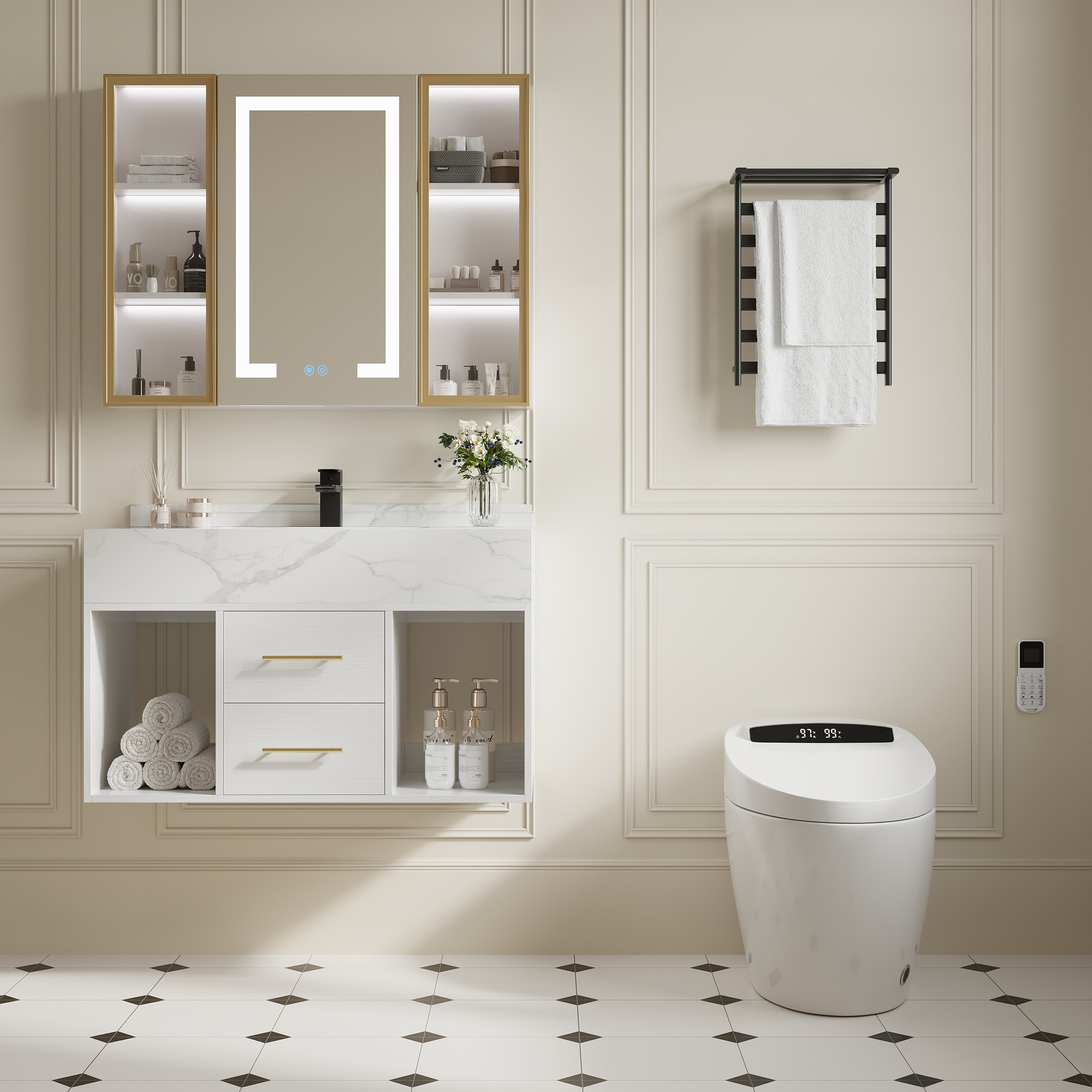 Inodoro inteligente Homary Hynova AX1 sin cisterna con descarga automática