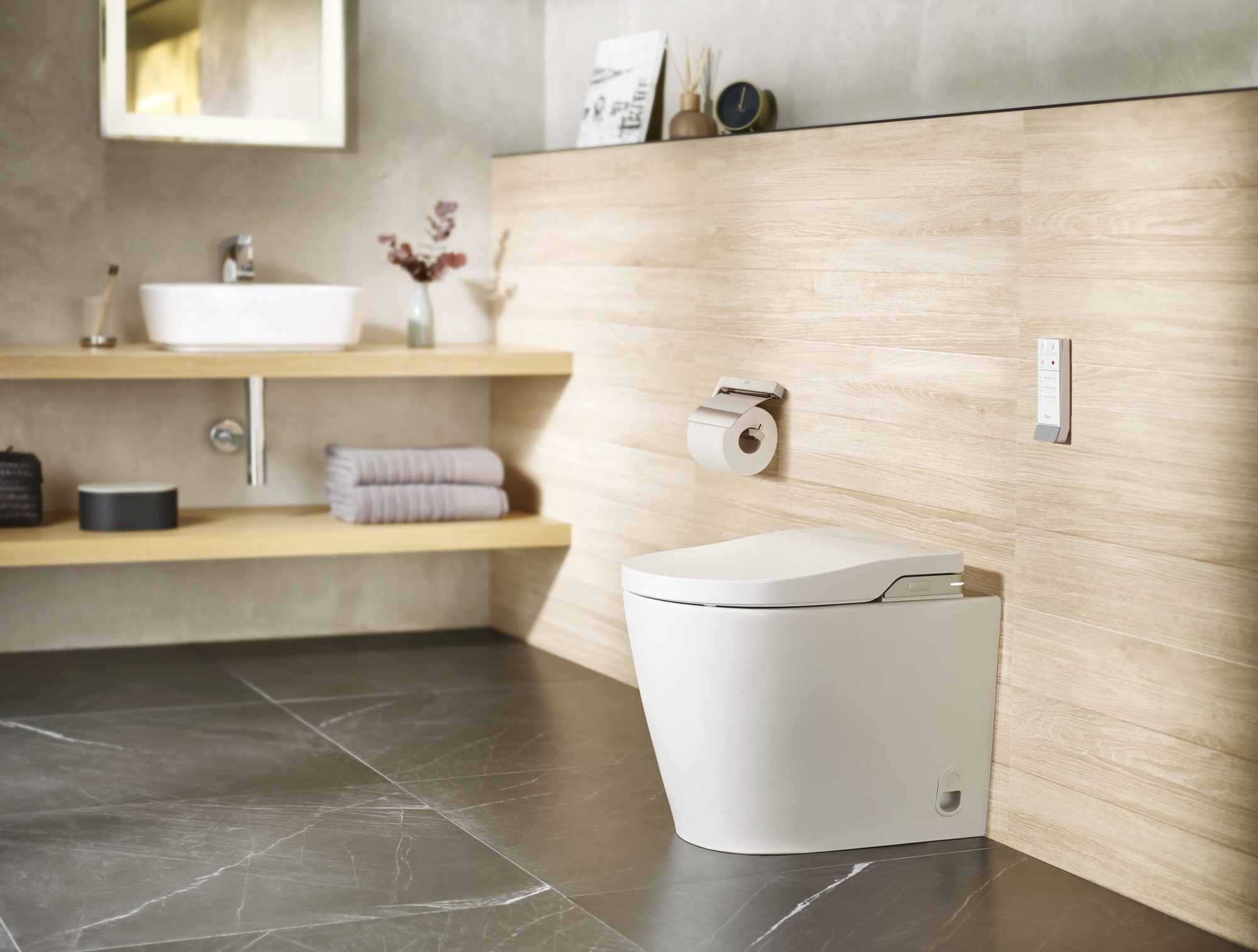 Inodoro inteligente Roca In-Wash Inspira In-Tank Rimless adosado a pared 4,5/3 l