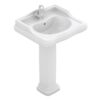 Lavabo con pie Fossil Natura Atenas 610 mm cerámica vintage blanco brillo