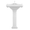 Lavabo con pie Fossil Natura Atenas 610 mm cerámica vintage blanco brillo