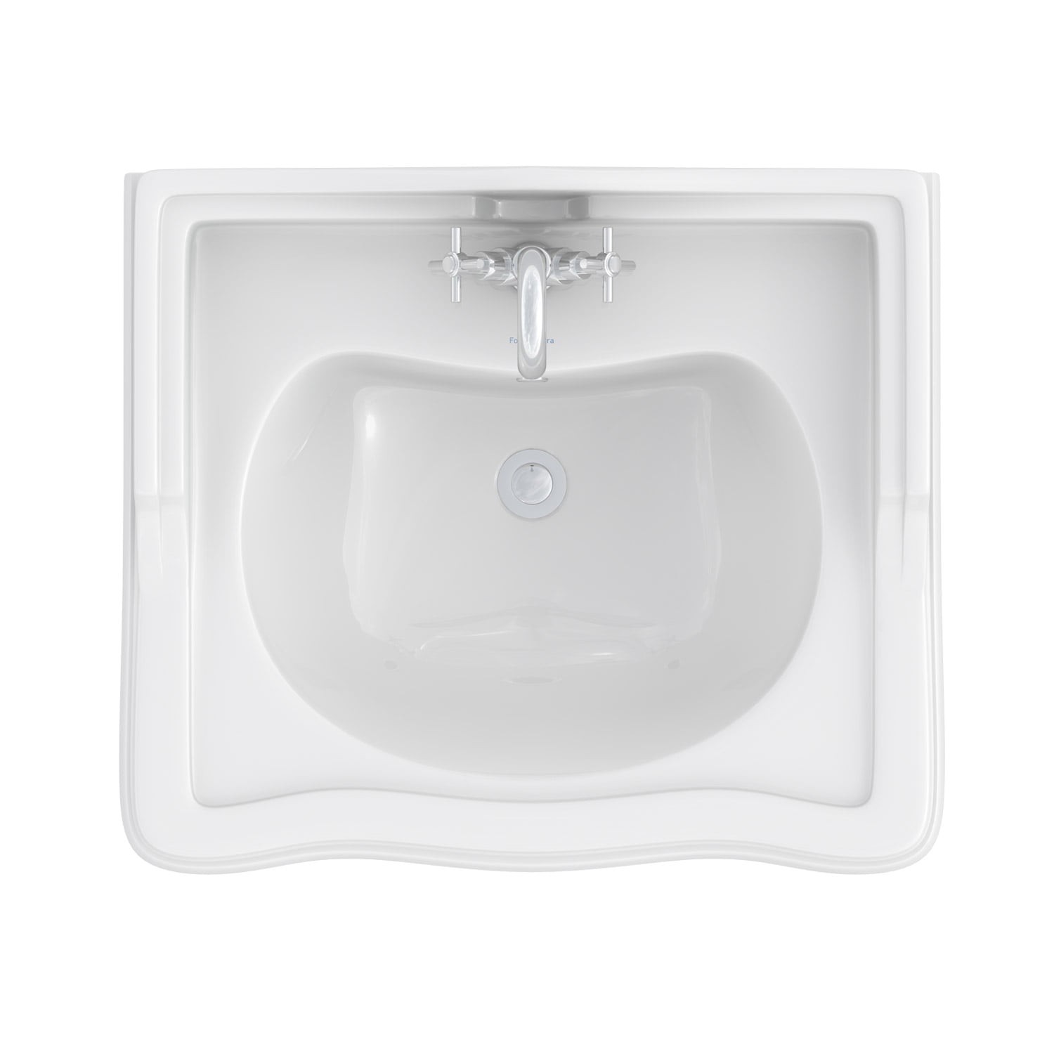 Lavabo con pie Fossil Natura Atenas 610 mm cerámica vintage blanco brillo
