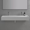 Lavabo doble suspendido Lusso Stone Thinn 1200 mm piedra blanco mate