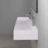 Lavabo doble suspendido Lusso Stone Thinn 1200 mm piedra blanco mate