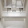 Lavabo doble suspendido Lusso Stone Thinn 1200 mm piedra blanco mate