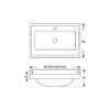 Lavabo para mueble Otium Marla 1200 mm clásico cerámico blanco brillo 1 orificio