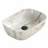 Lavabo sobre encimera Arezzo 455 × 325 mm curvo cerámico efecto mármol brillo