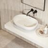 Lavabo sobre encimera Lusso Stone Picasso 580 × 380 mm piedra blanco mate