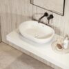 Lavabo sobre encimera Lusso Stone Picasso 580 × 380 mm piedra blanco mate
