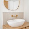 Lavabo sobre encimera Lusso Stone Picasso 580 × 380 mm piedra blanco mate