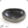 Lavabo sobre encimera MG Valencia Rock 450 × 400 mm piedra de río gris/negro