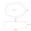 Lavabo sobre encimera REA Mika 500 × 380 mm ovalado piedra artificial beige