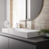 Lavabo suspendido Bernstein BS6001 600 mm mármol fundido blanco brillo 1 orificio
