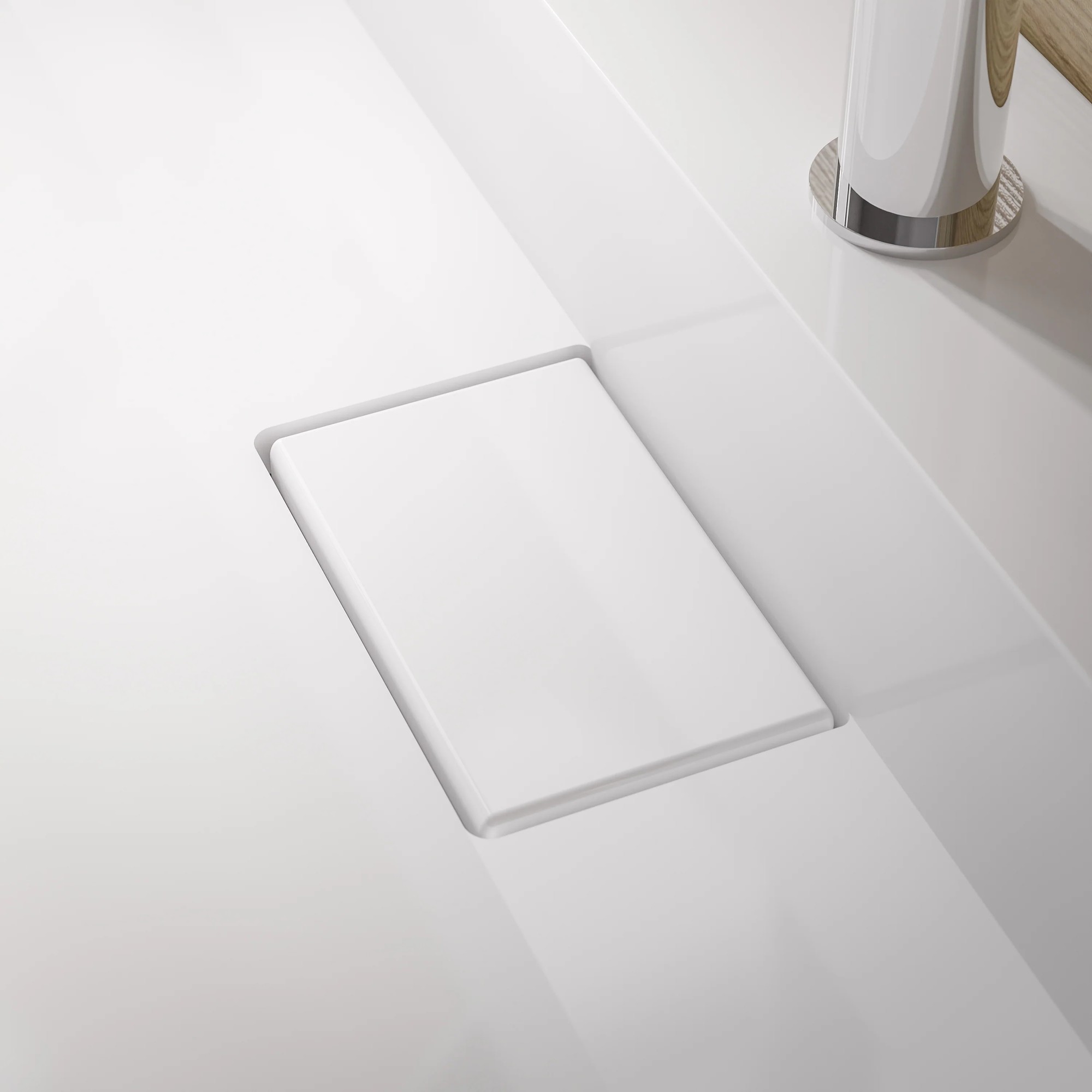 Lavabo suspendido Bernstein BS6001 600 mm mármol fundido blanco brillo 1 orificio
