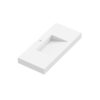 Lavabo suspendido Coycama Iris con faldón 600 × 460 mm resina mineral blanco mate