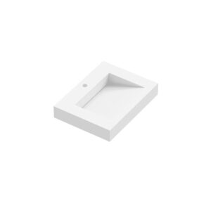 Lavabo suspendido Coycama Iris con faldón 600 × 460 mm resina mineral blanco mate