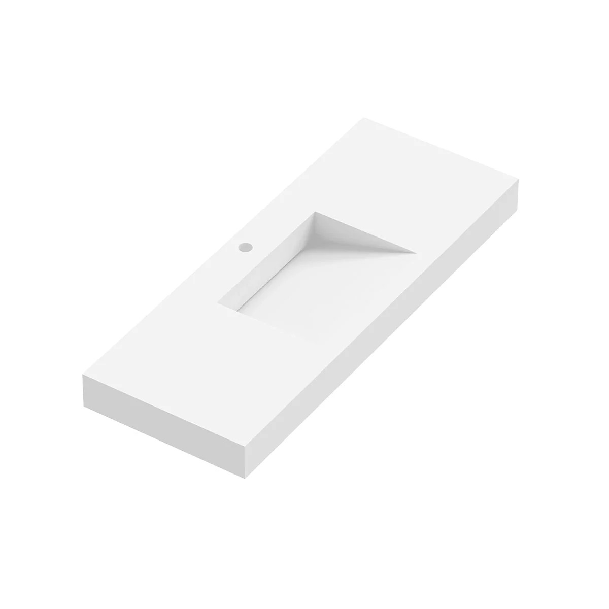 Lavabo suspendido Coycama Iris con faldón 600 × 460 mm resina mineral blanco mate