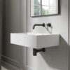 Lavabo suspendido Haddon Porter 600 mm piedra rectangular blanco mate