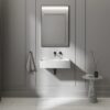 Lavabo suspendido Haddon Porter 600 mm piedra rectangular blanco mate