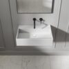 Lavabo suspendido Haddon Porter 600 mm piedra rectangular blanco mate